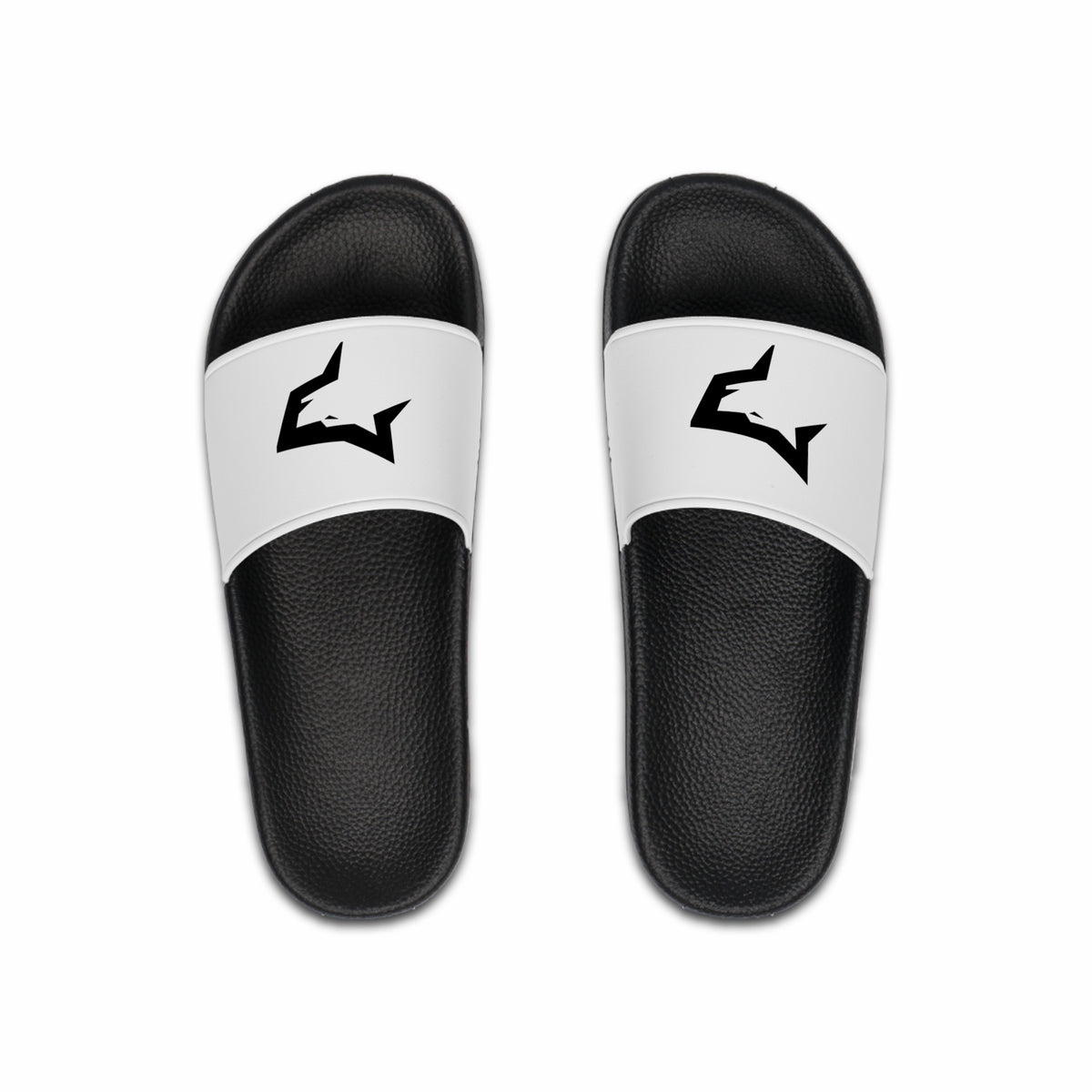 Men's Logo Slide Sandals — Minimal Black White Pool & Beach Slides