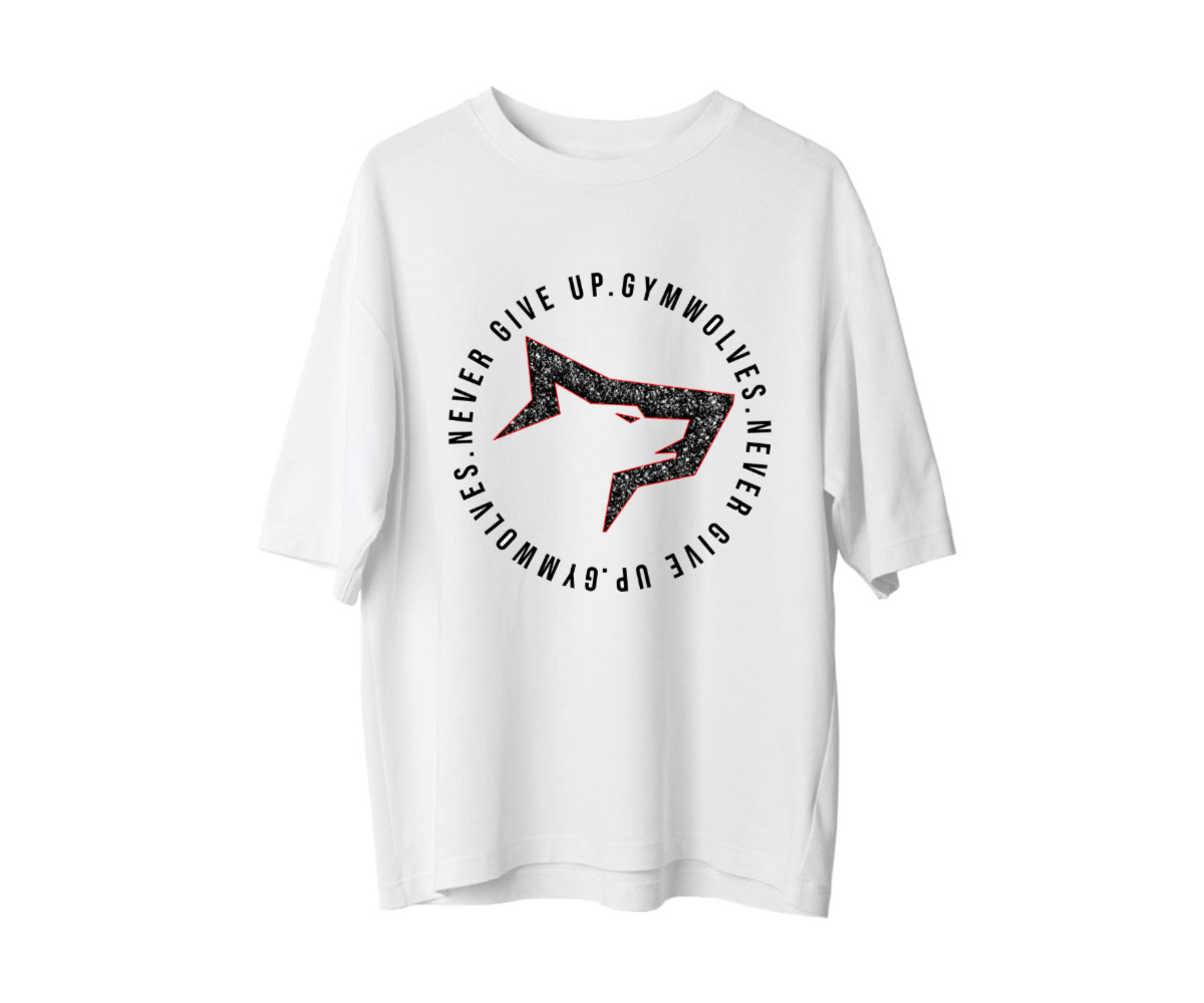 Gymwolves Men's Over Size T-shirt Never Give Up - Genel