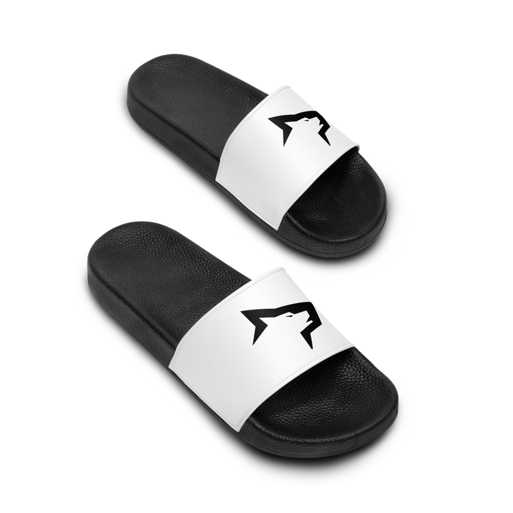 Men's Logo Slide Sandals — Minimal Black White Pool & Beach Slides