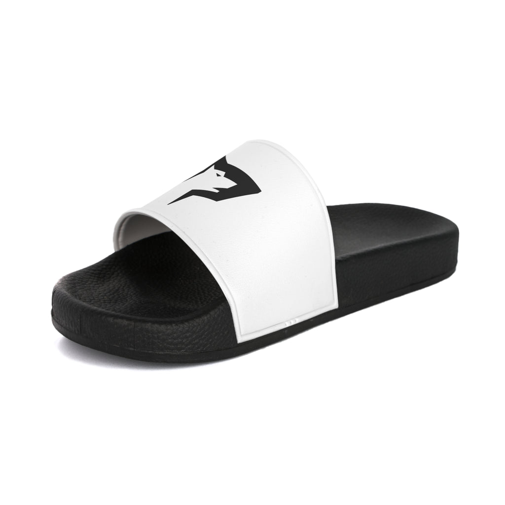 Men's Logo Slide Sandals — Minimal Black White Pool & Beach Slides