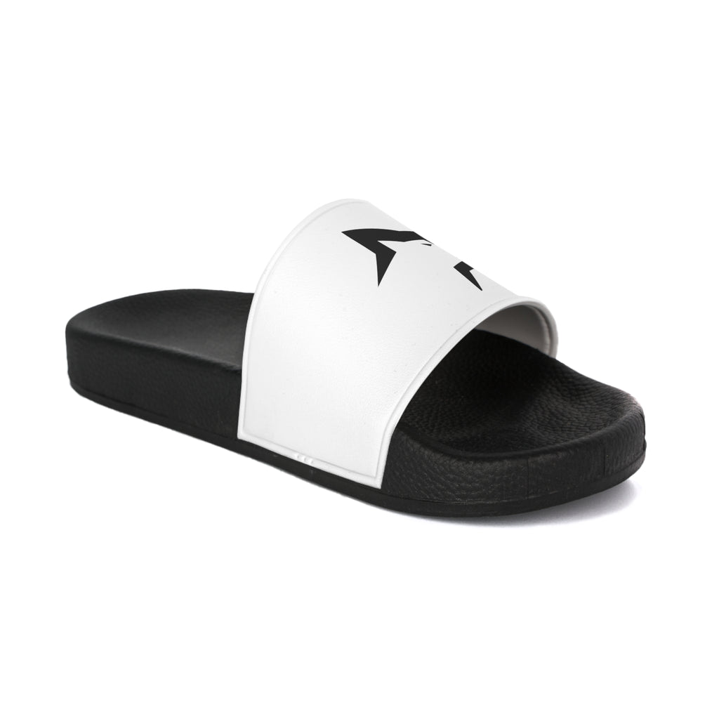 Men's Logo Slide Sandals — Minimal Black White Pool & Beach Slides