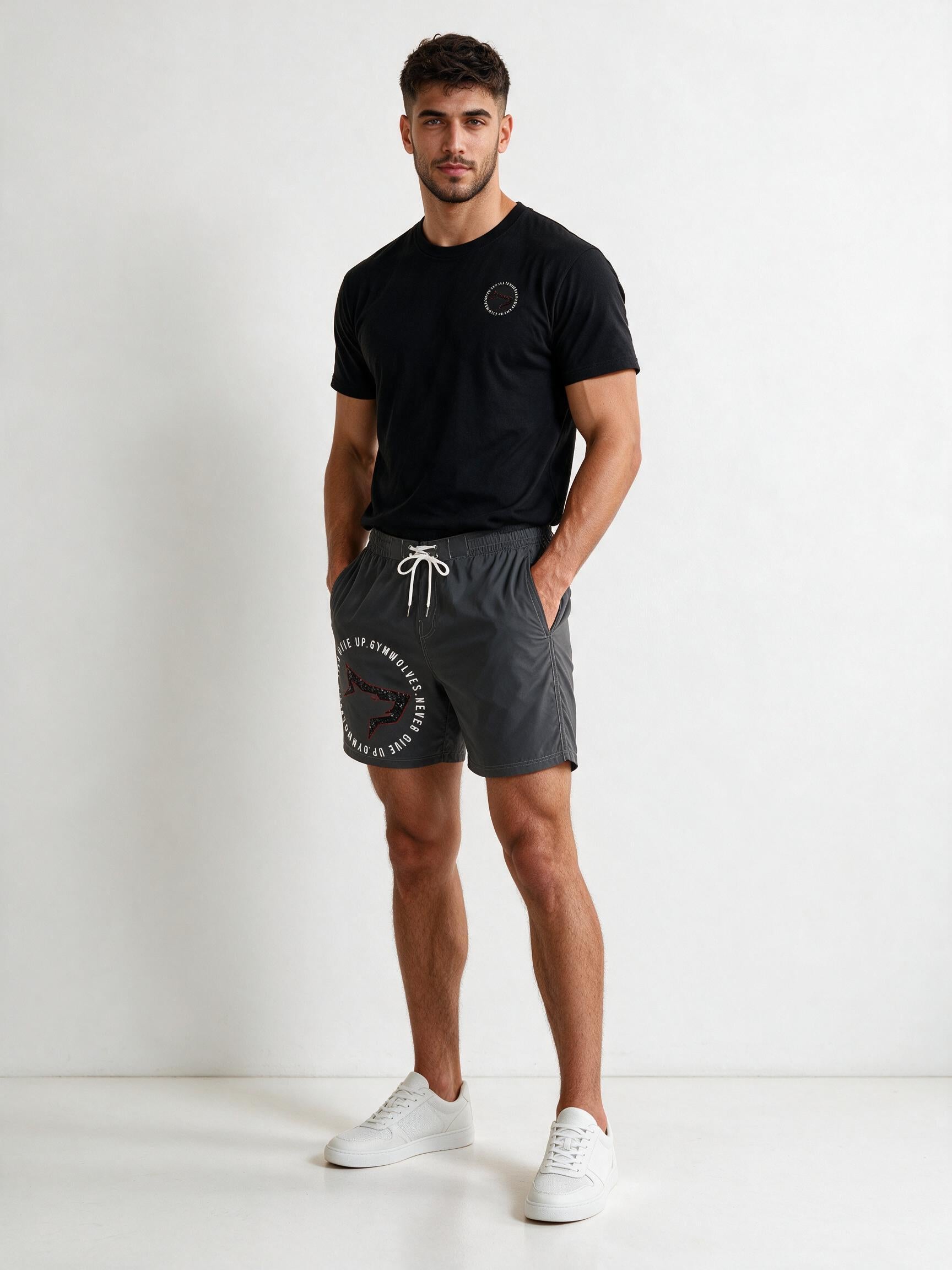 Gymwolves Men's Basic T-Shirt — Never Give Up