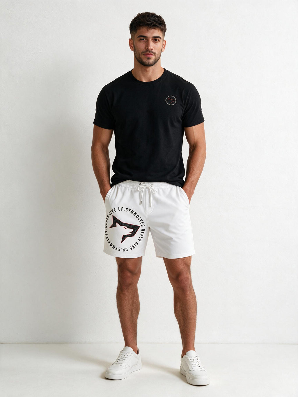 Gymwolves Men's Basic T-Shirt — Never Give Up
