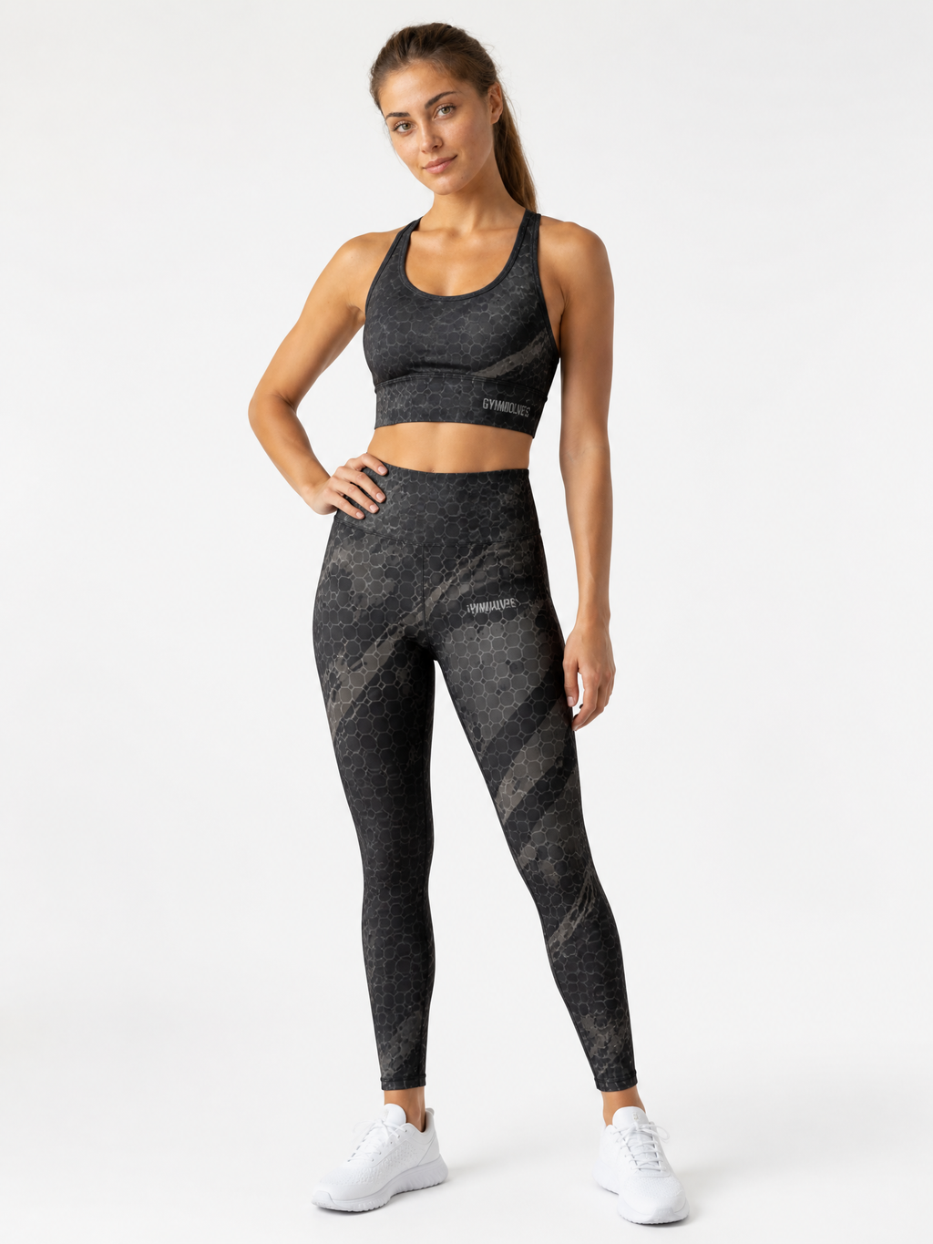 Gymwolves Recycled Longline Sports Bra — Predator