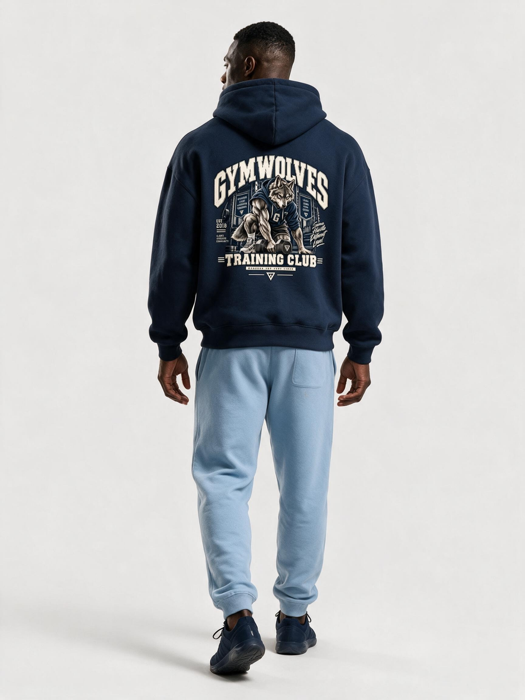 Gymwolves Erkek Collage Serisi — Training Club Oversize Hoodie