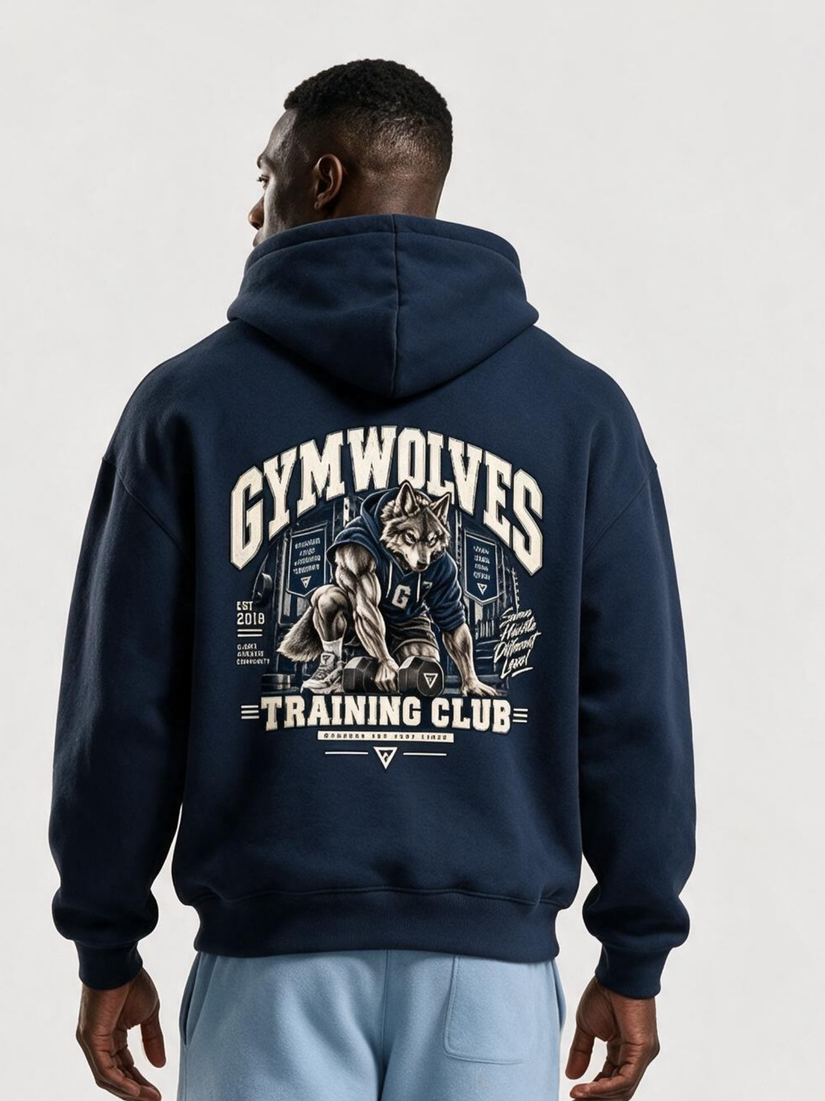 Gymwolves Erkek Collage Serisi — Training Club Oversize Hoodie