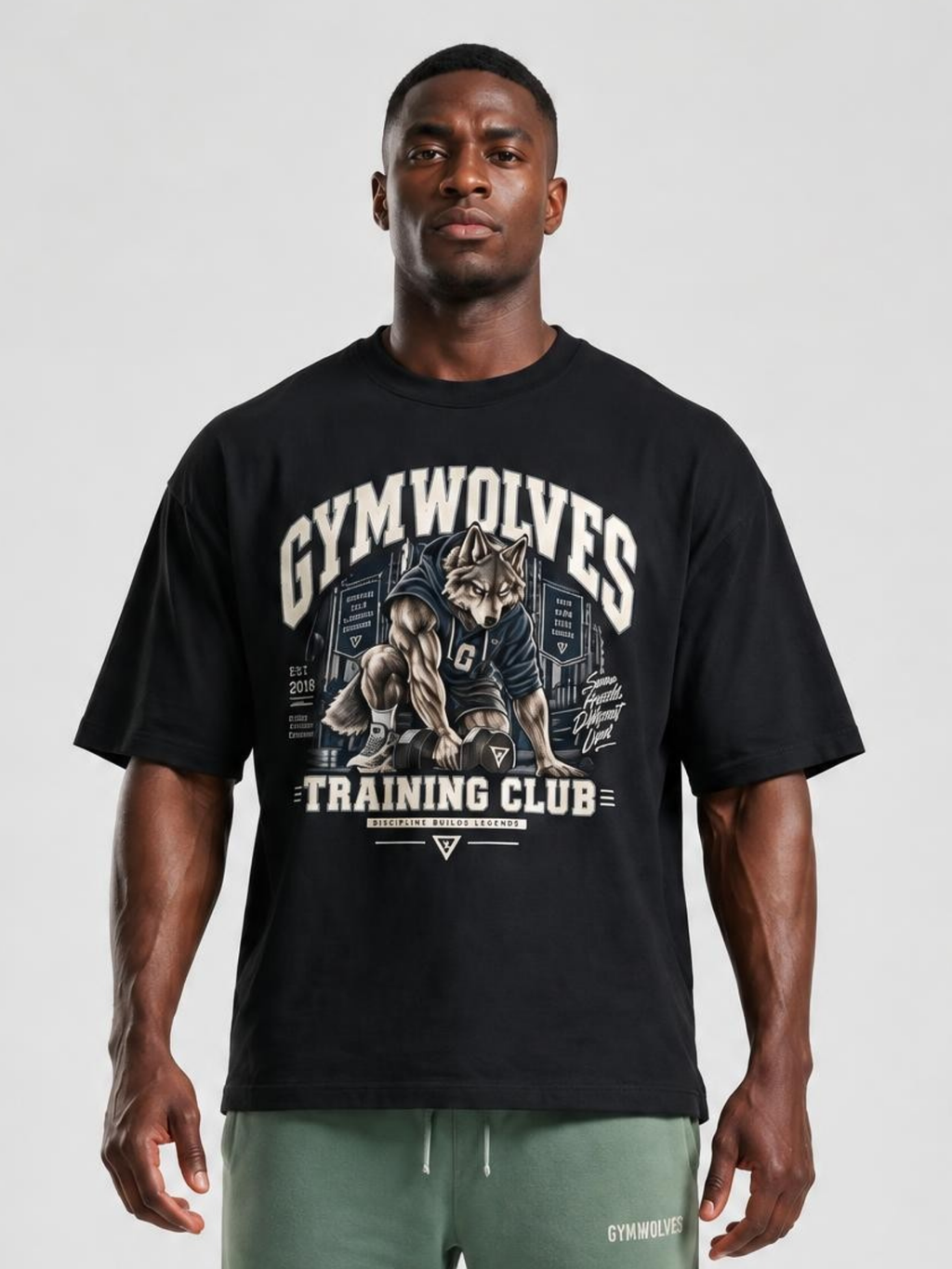 Gymwolves Men's Collage Series Training Club Oversize T-Shirt