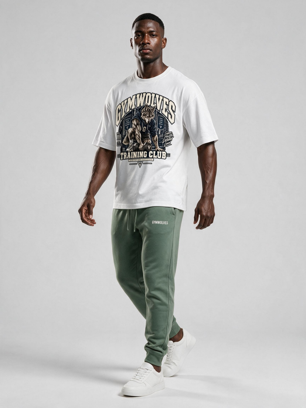 Gymwolves Men's Collage Series Training Club Oversize T-Shirt
