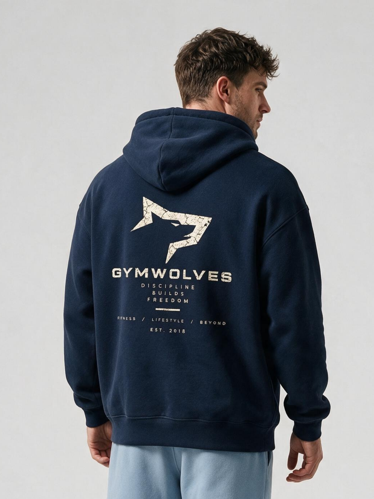 Gymwolves Erkek Core Discipline Serisi — Oversize Hoodie
