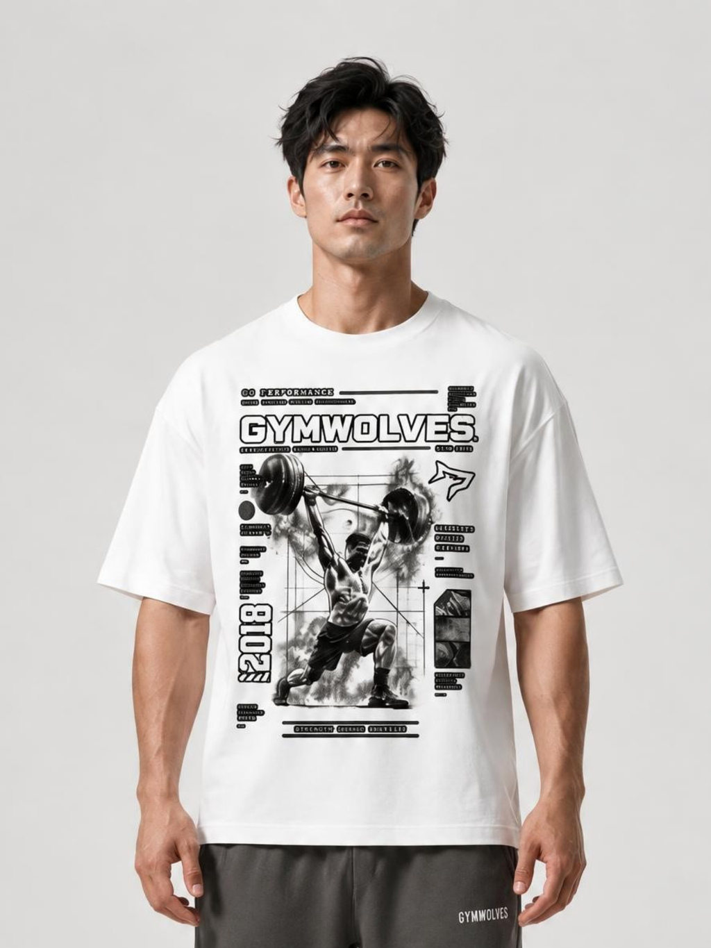 Gymwolves Men's Dark Atletics Strong Series Oversize T-Shirt