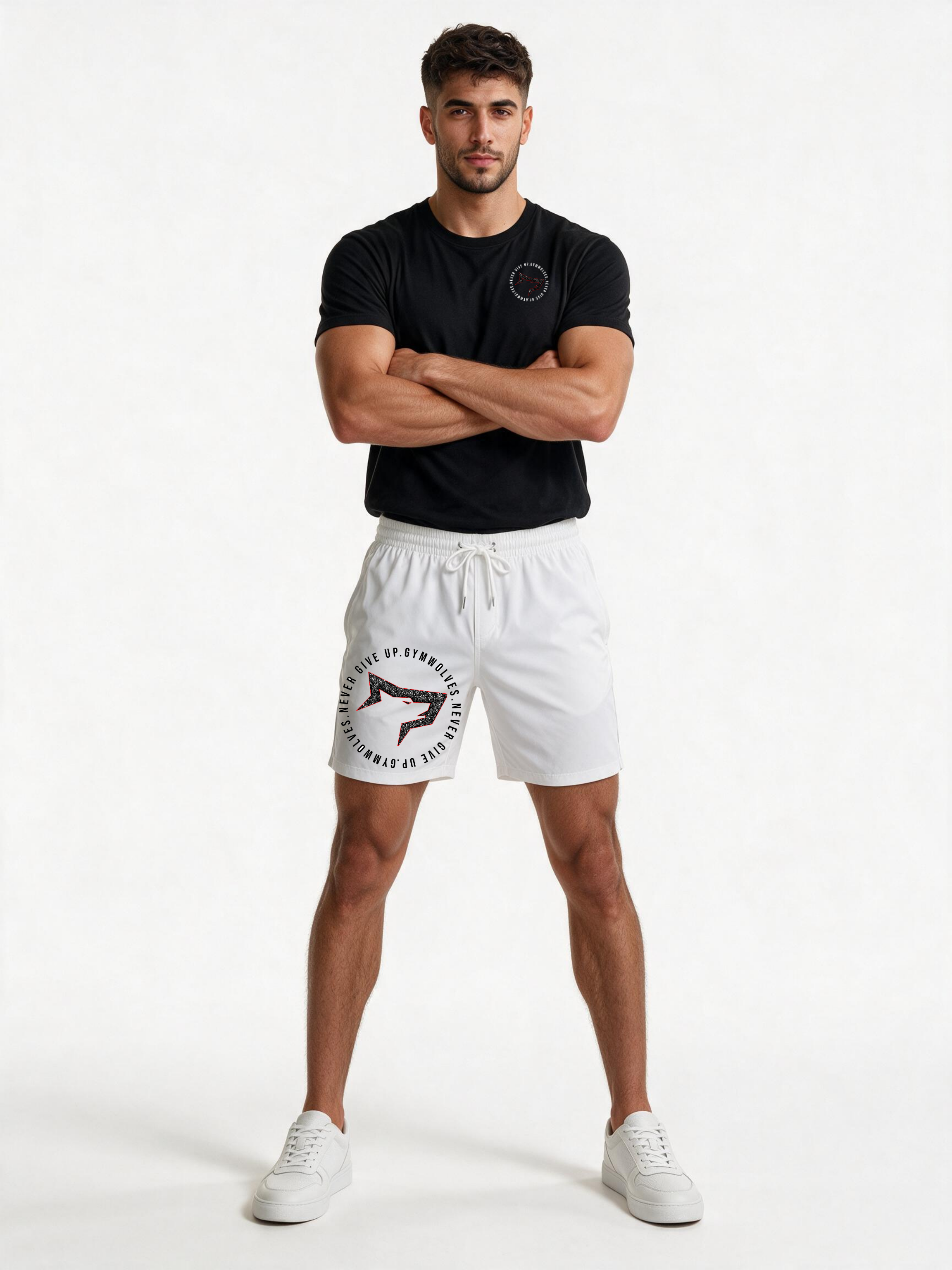 Gymwolves Men's Basic T-Shirt — Never Give Up