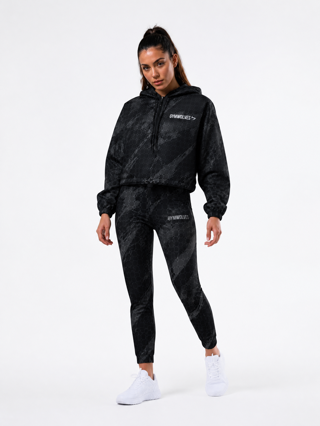 Gymwolves Women's Cropped Windbreaker — Predator