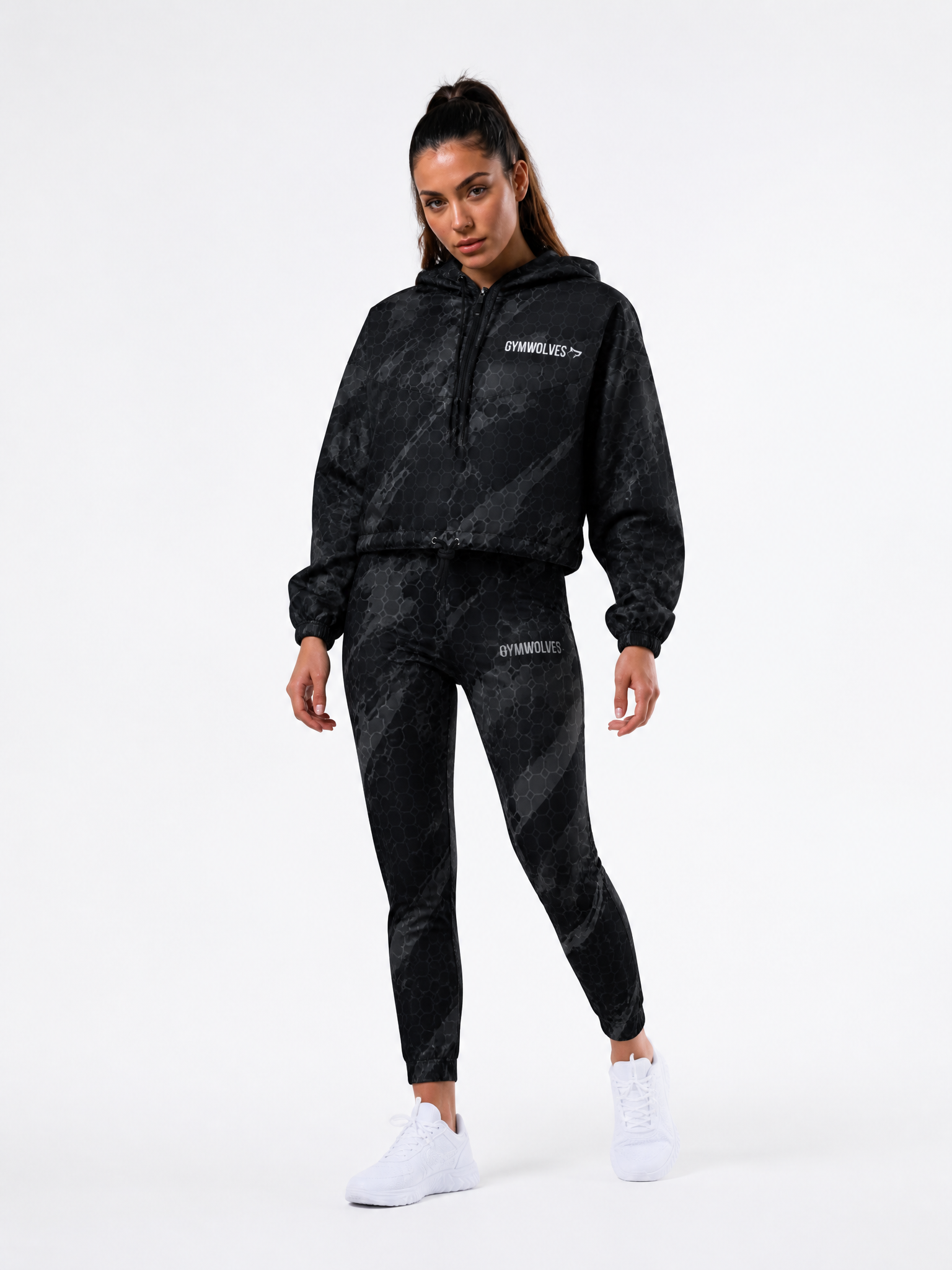 Gymwolves Women's Cropped Windbreaker — Predator