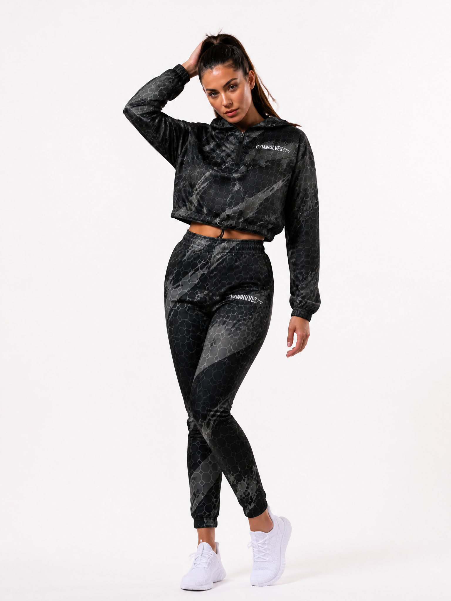 Gymwolves Women's Cropped Windbreaker — Predator