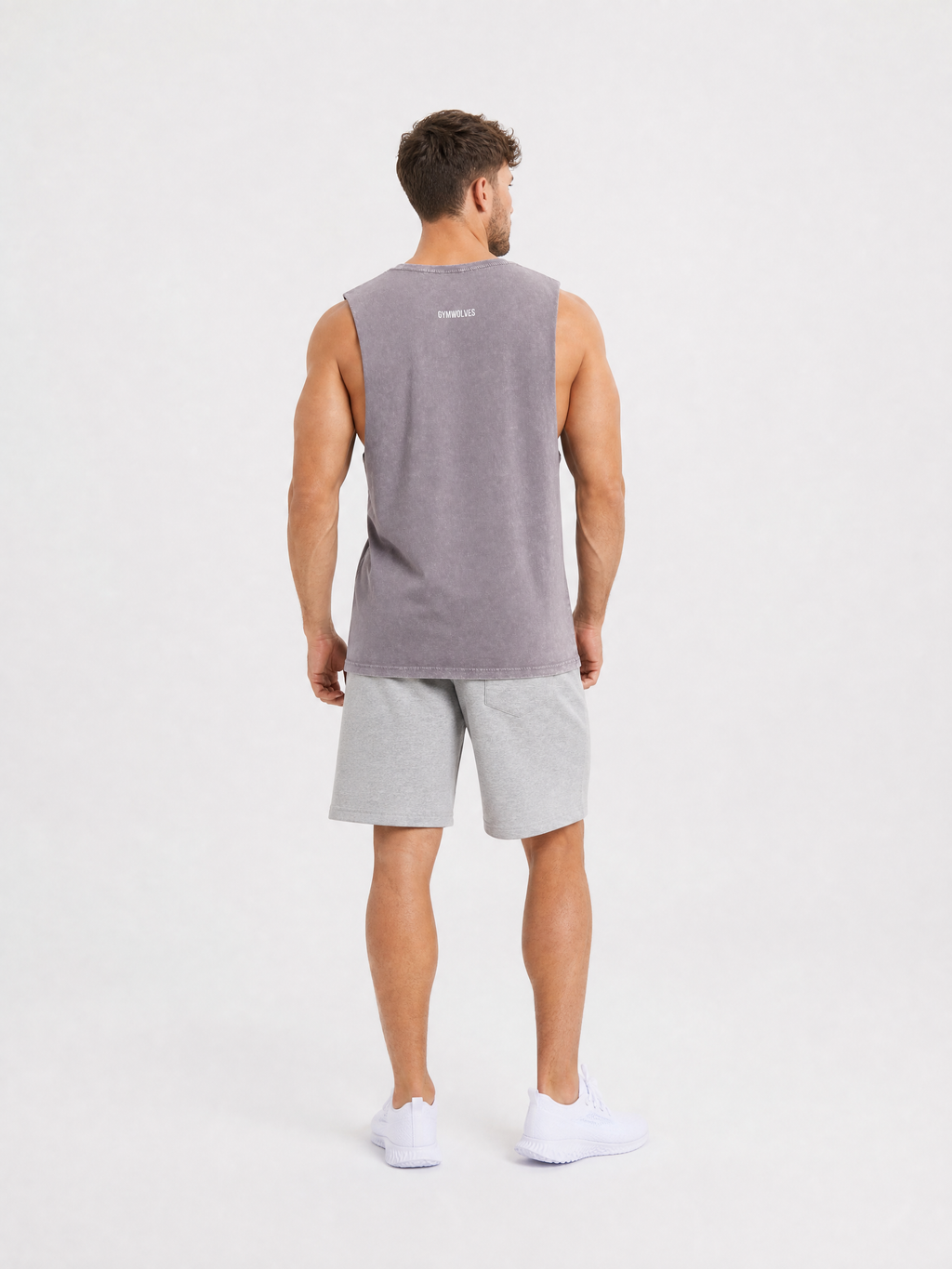 Gymwolves 'Never Give Up' Stonewash Tank Top