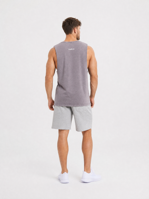 Gymwolves 'Never Give Up' Stonewash Tank Top