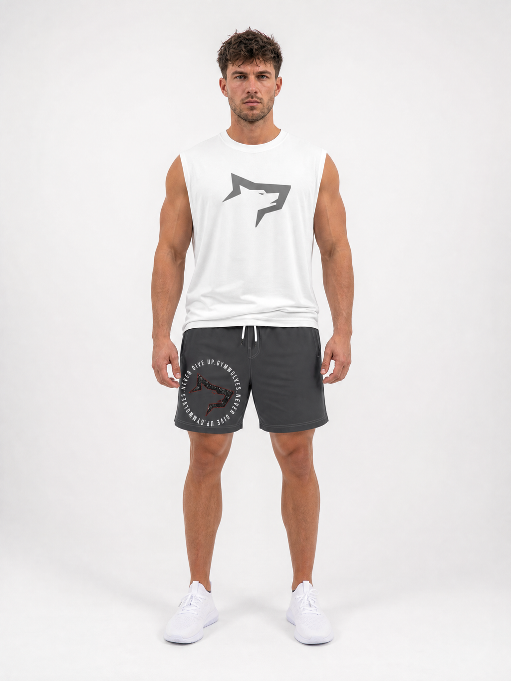 Gymwolves Wolf Outline Muscle Tank Top