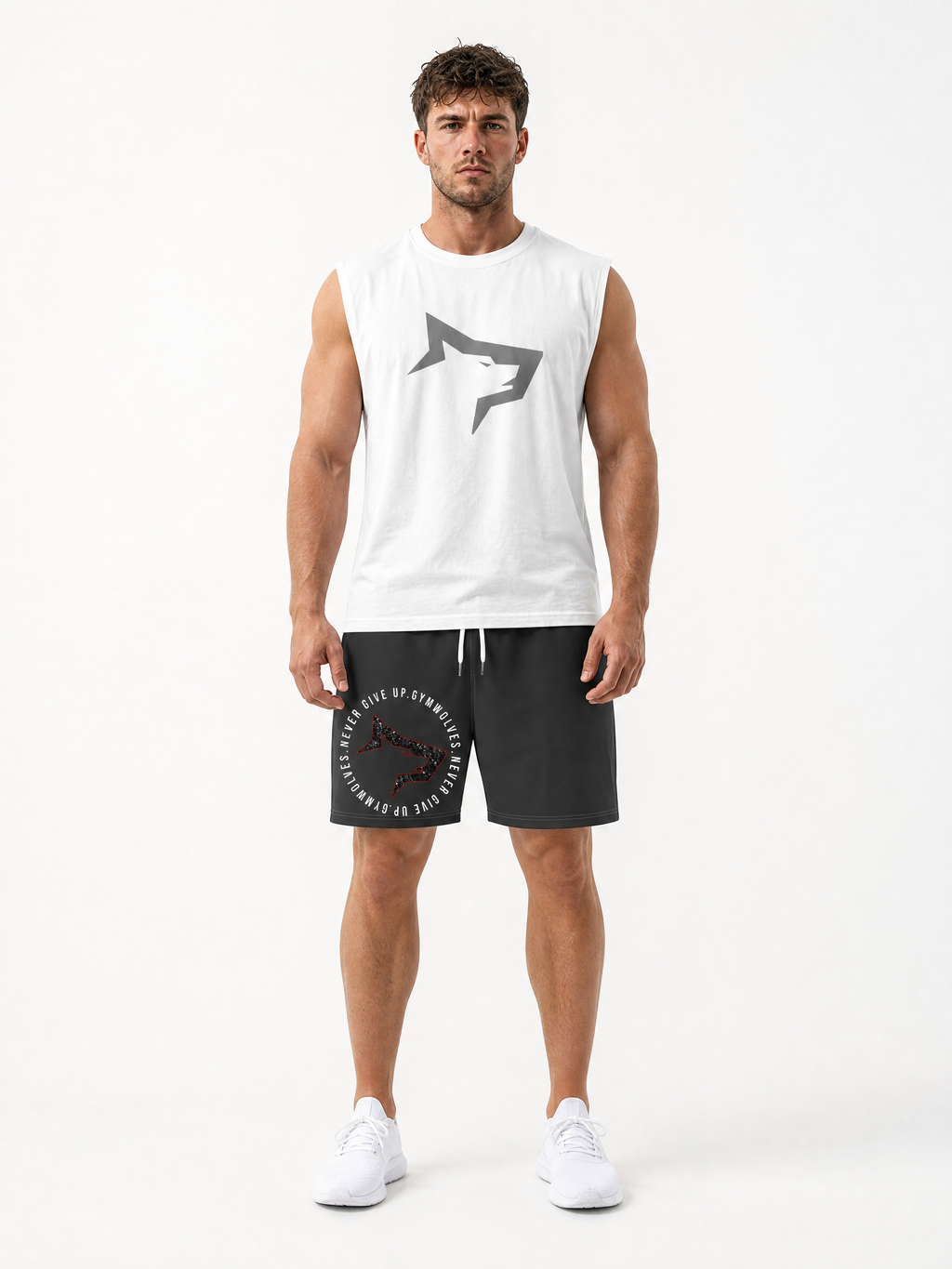 Gymwolves Wolf Outline Muscle Tank Top