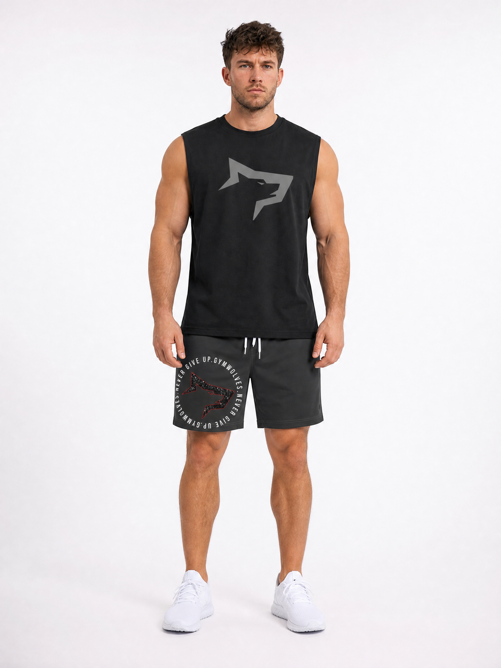 Gymwolves Wolf Outline Muscle Tank Top