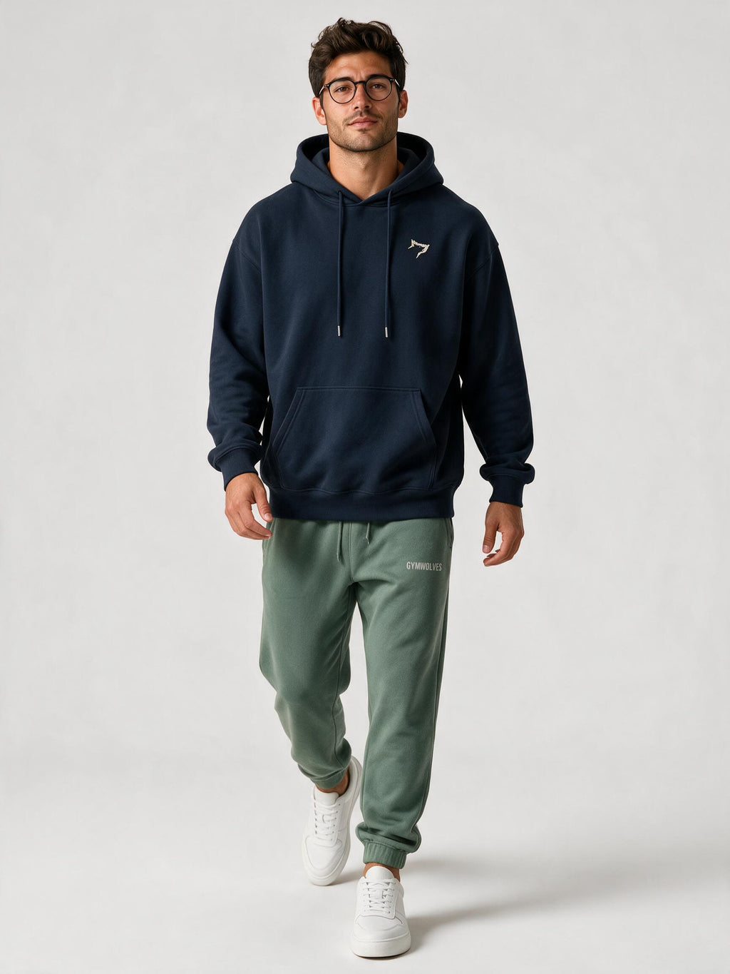 Gymwolves Erkek Collage Serisi — Lift Progress Repeat Oversize Hoodie