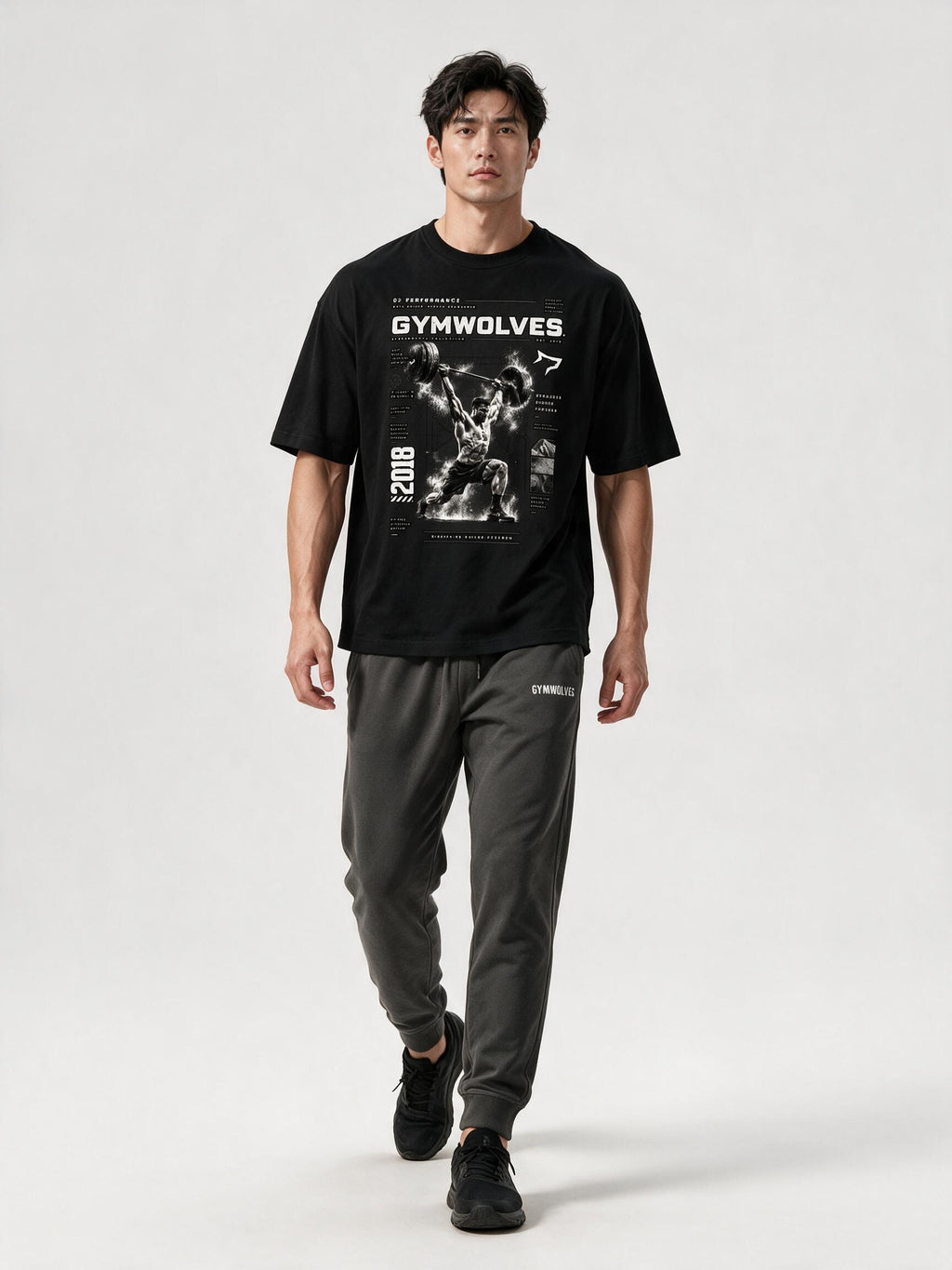 Gymwolves Men's Dark Atletics Strong Series Oversize T-Shirt