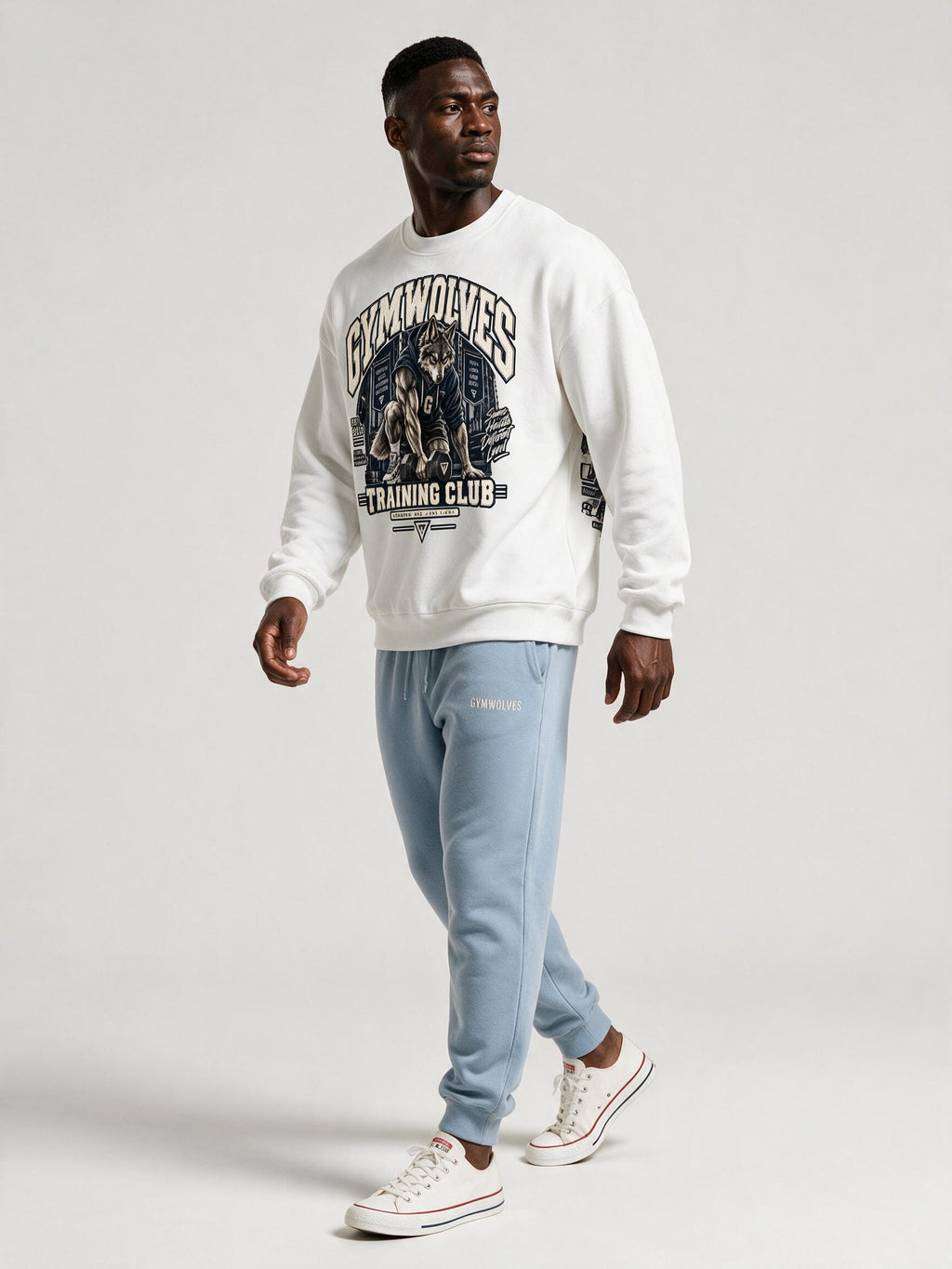 Gymwolves Erkek Collage Serisi — Training Club Oversize Sweatshirt