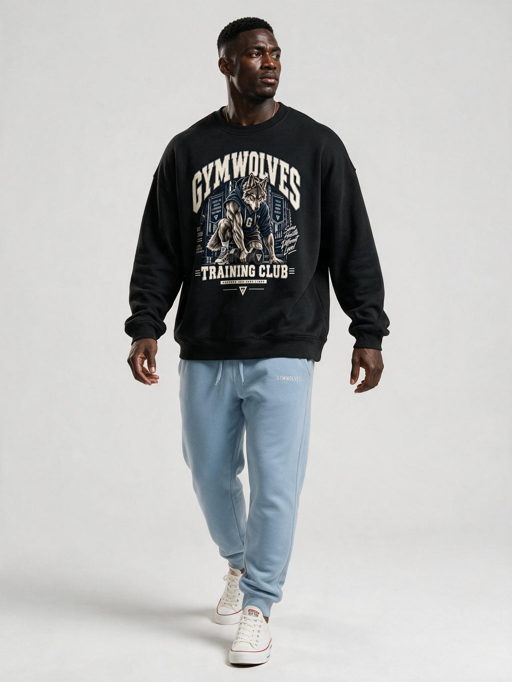 Gymwolves Erkek Collage Serisi — Training Club Oversize Sweatshirt
