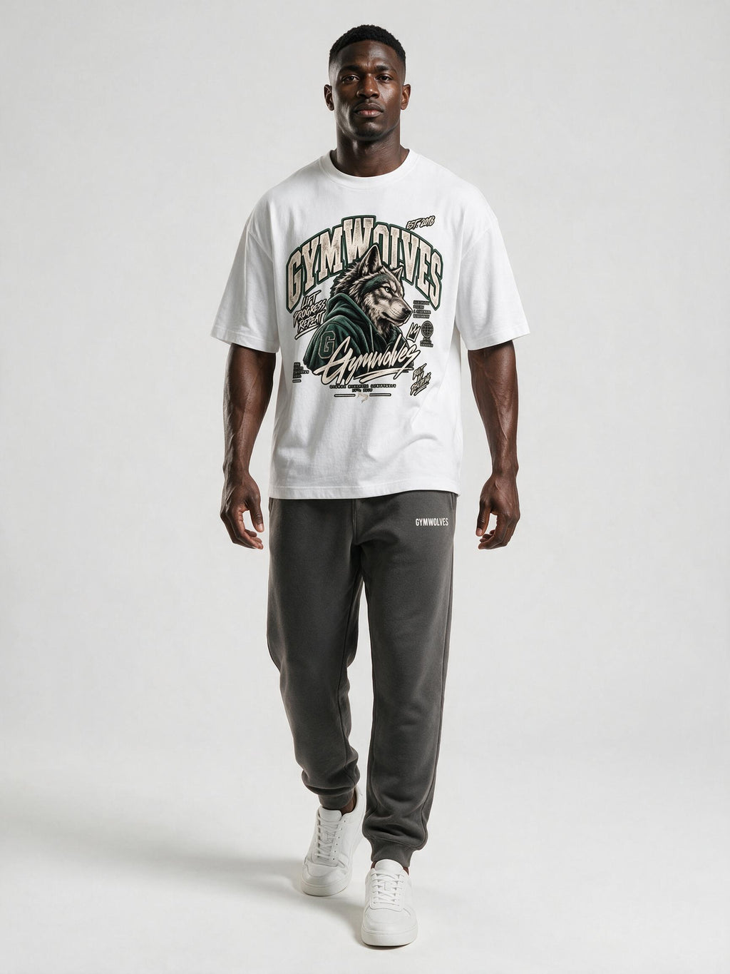 Gymwolves Men's Collage Series Lift Progress Repeat Oversize T-Shirt