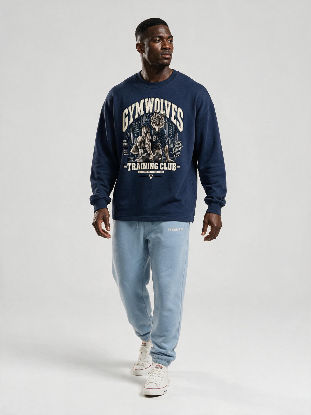 Gymwolves Erkek Collage Serisi — Training Club Oversize Sweatshirt