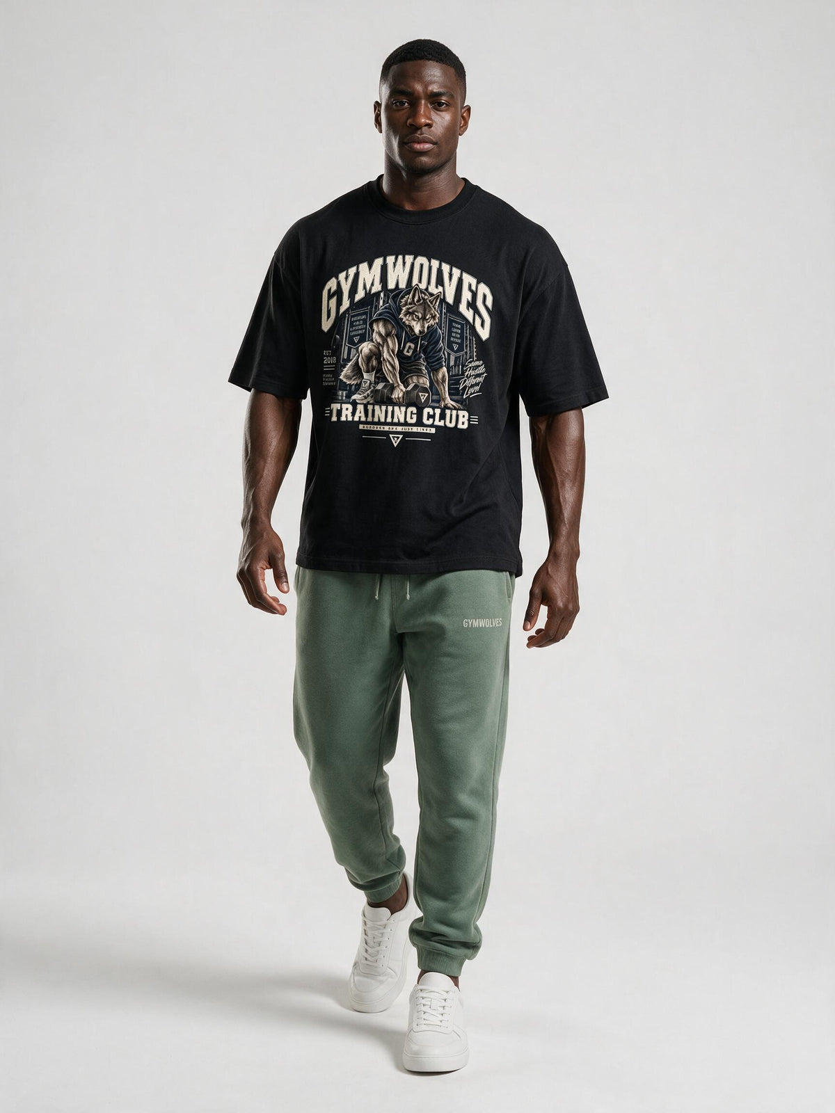 Gymwolves Men's Collage Series Training Club Oversize T-Shirt
