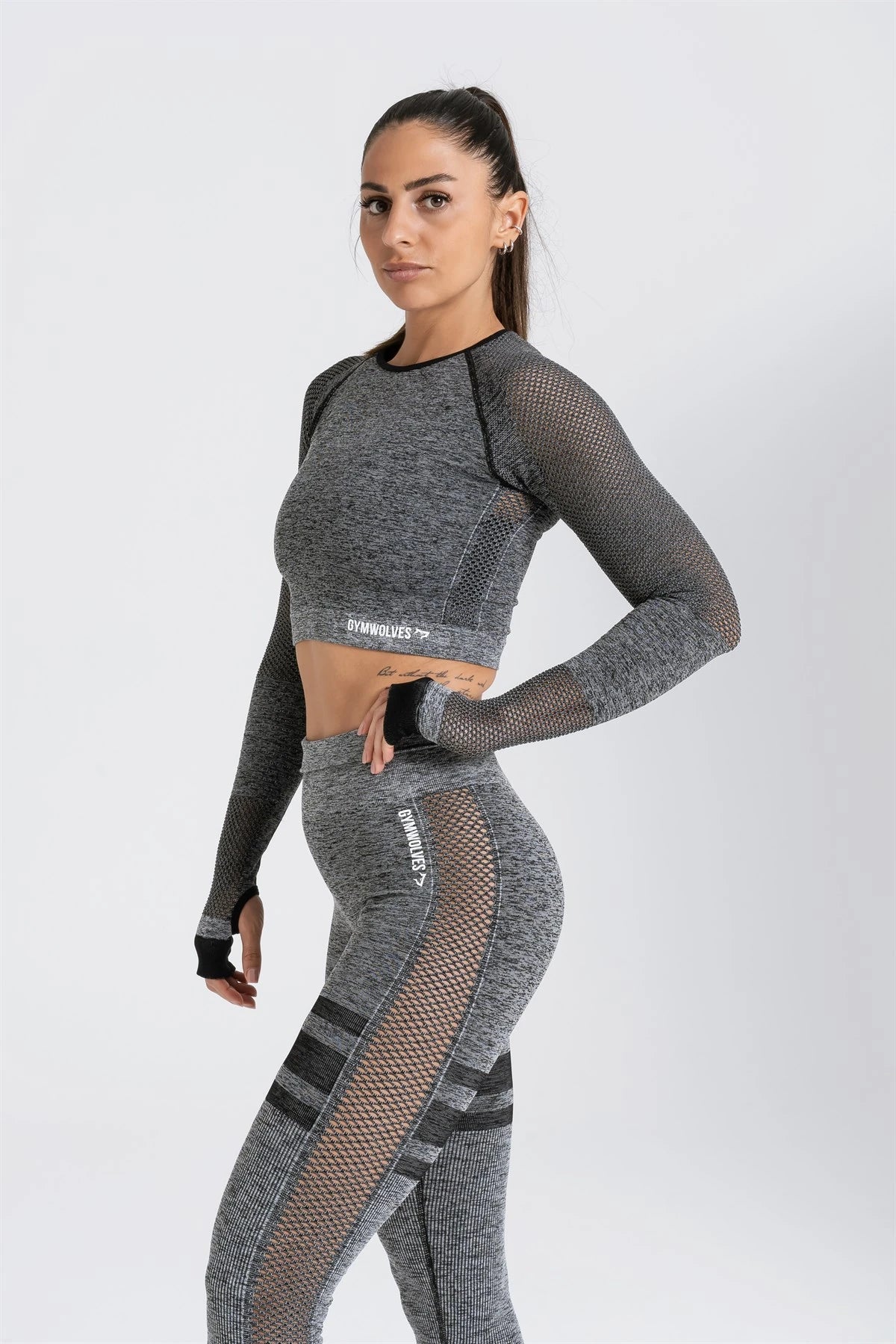 Gymwolves Women's Long Sleeve Seamless Sports T-Shirt