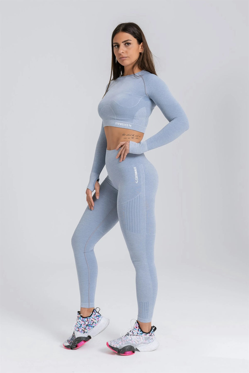 Gymwolves Women's Long Sleeve Seamless Sports T-Shirt