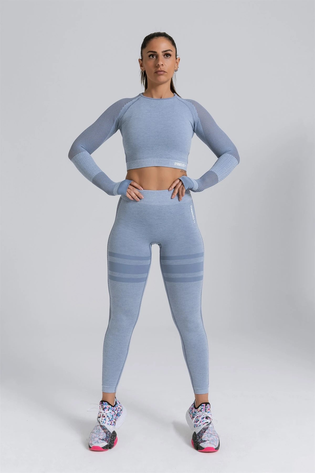 Gymwolves Women's Long Sleeve Seamless Sports T-Shirt