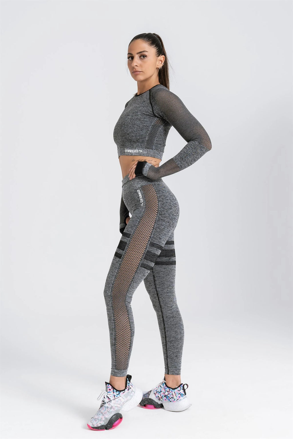 Gymwolves Women's Long Sleeve Seamless Sports T-Shirt