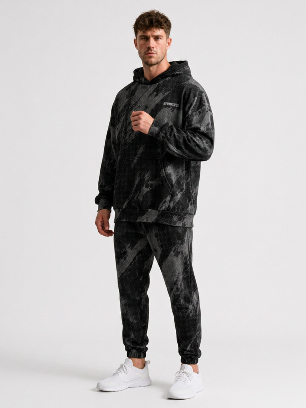 Gymwolves Men's Oversized Cotton Hoodie — Predator