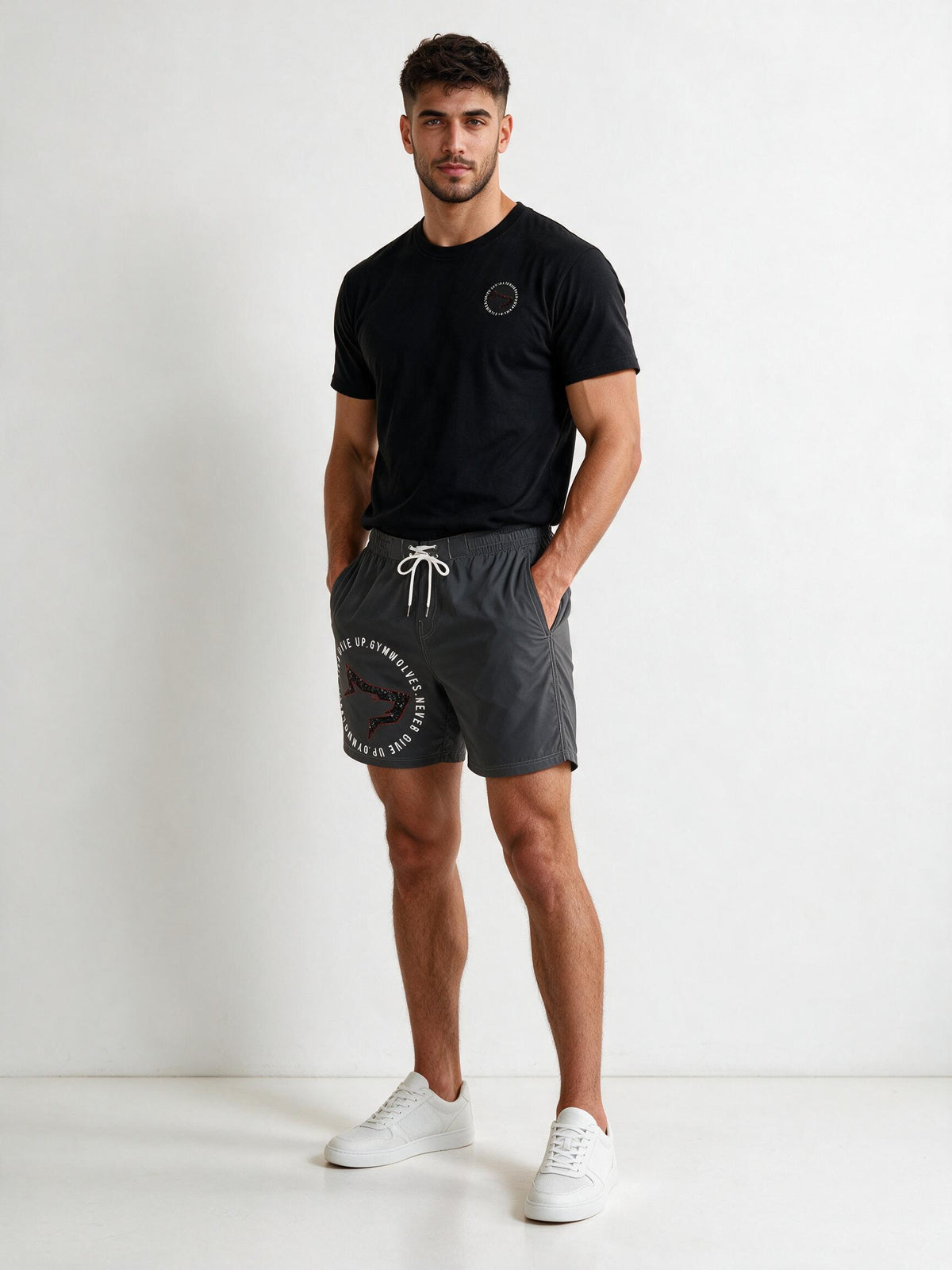 Gymwolves Men's Board Black Shorts