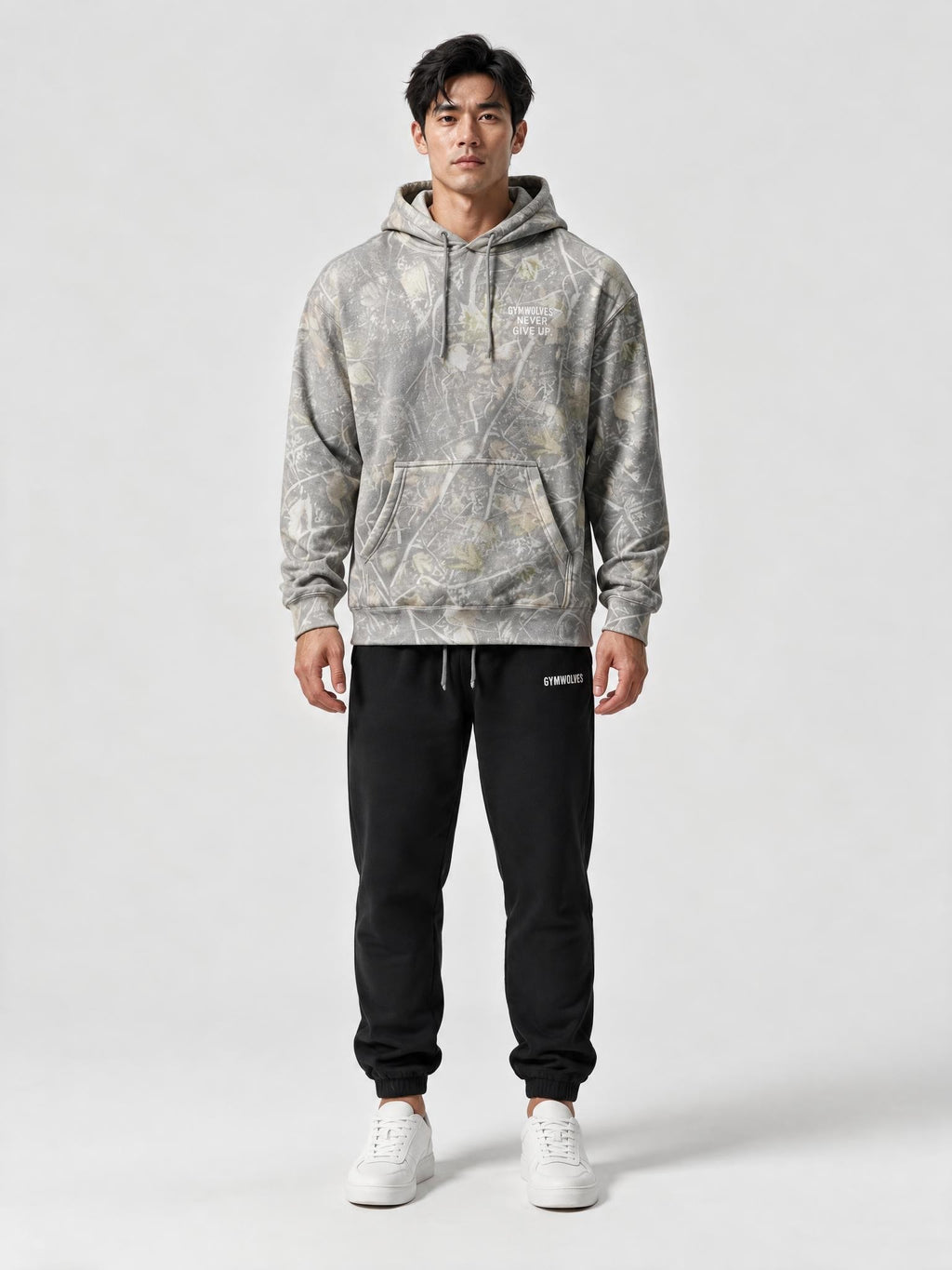 Gymwolves Camouflage-Patterned Hooded Sweatshirt