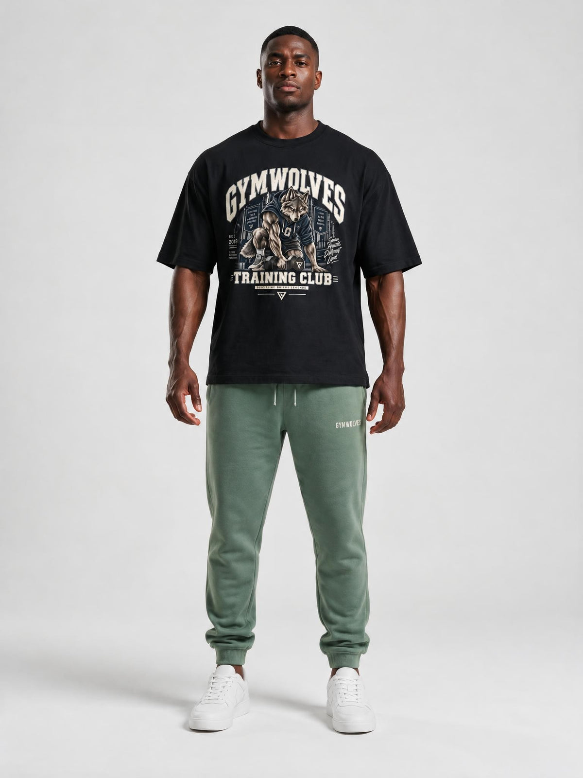 Gymwolves Men's Collage Series Training Club Oversize T-Shirt