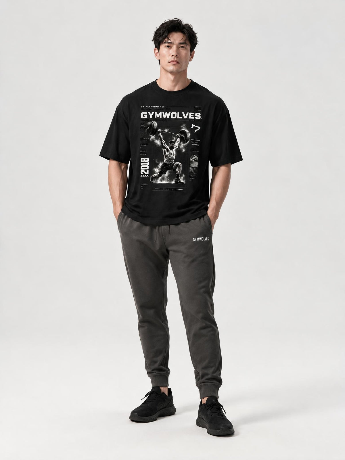 Gymwolves Men's Dark Atletics Strong Series Oversize T-Shirt