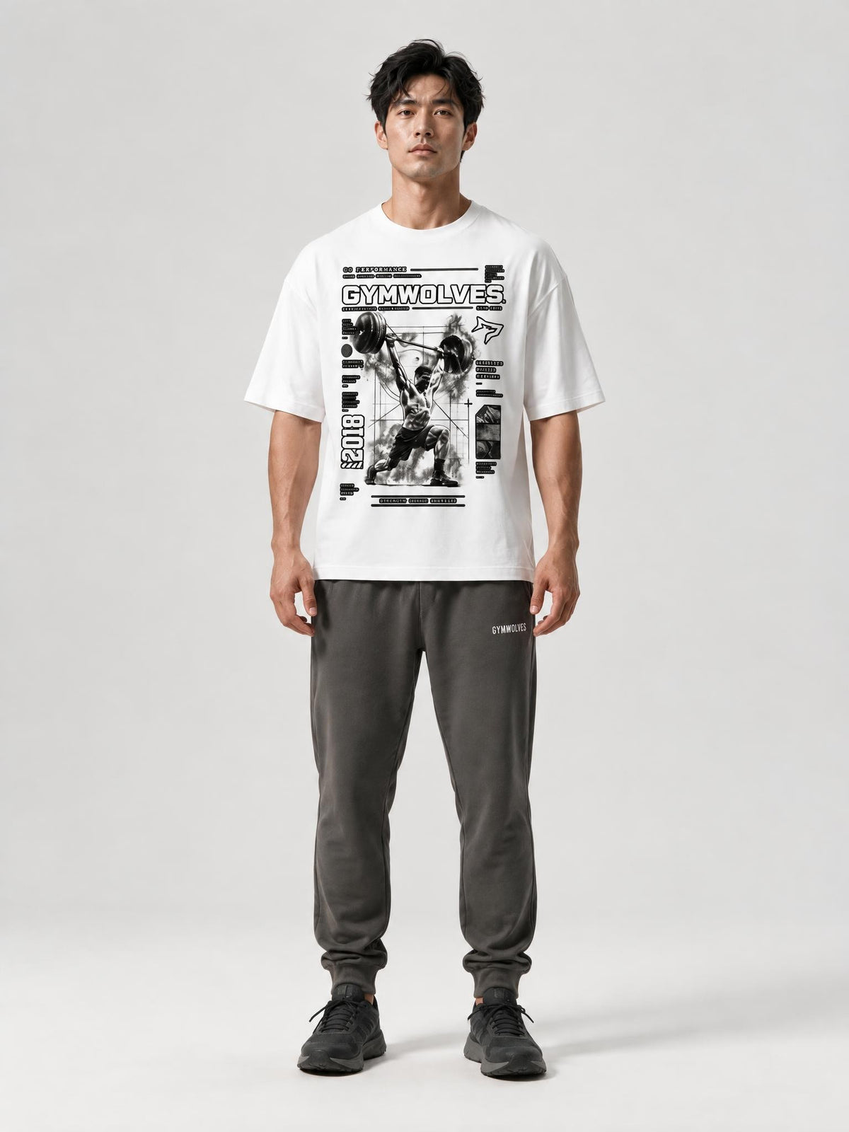 Gymwolves Men's Dark Atletics Strong Series Oversize T-Shirt